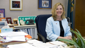 Secretary Rita Landgraf in her office in New Castle