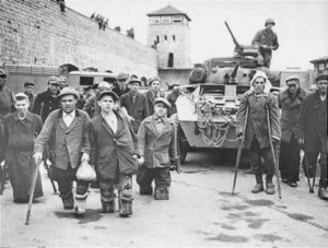 black and white photo of children with physical disabilities during the Holocaust