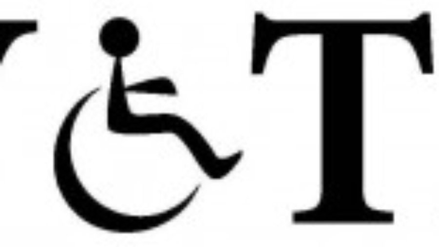 Image saying VOTE with O being an image of a person in a wheelchair