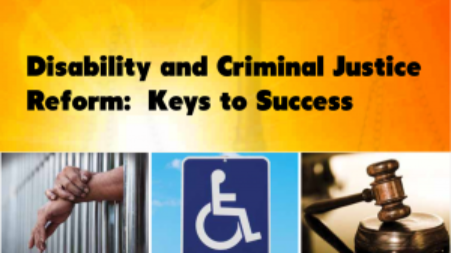 text in graphic: Disability and Criminal Justice Reform Keys to Success
