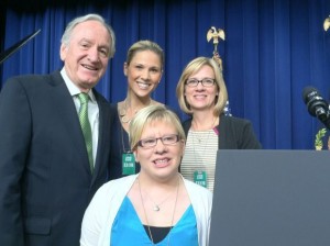 Em Hillman celebrating the signing of the Workforce Innovation and Opportunity Act (WIOA)