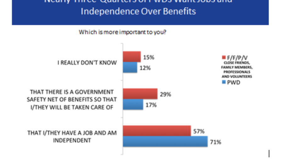 Nearly Three-Quarters of PwDs want Jobs and Independence over Benefits