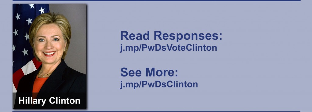 Click on the image to view all of Hillary Clinton's answers to the questionnaire.