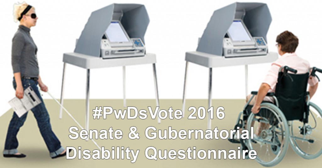 Graphic: #PwDsVote Senate and Gubernatorial Disability Questionnaire