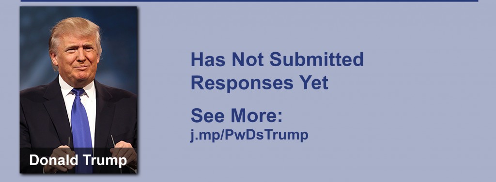 Donald Trump has yet to submit responses to the questionnaire but click the image to see our coverage of his disability conversations.