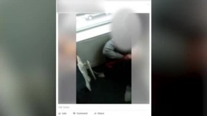 Screenshot of Facebook live video of victim with face blurred
