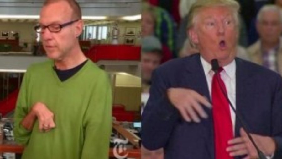 Screenshot asserting that Trump is publicly poking fun at an award-winning reporter who has significant physical disabilities.
