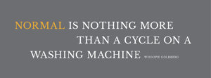 Normal is nothing more than a cycle on a washing machine. - Whoope Goldberg