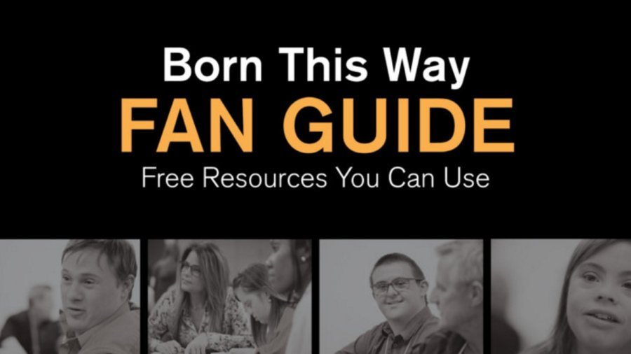 cover art for the cover for the Born This Way Fan Guide, includes photos of the cast of Born This Way