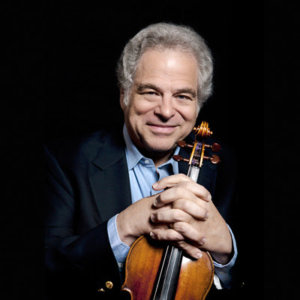 headshot of Itzhak Perlman holding his violin in front of him