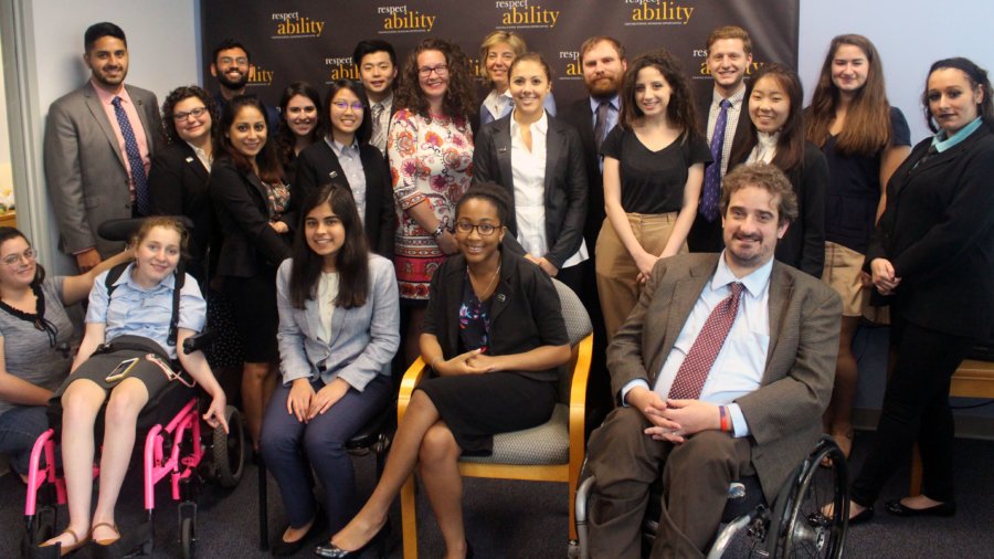 Dana Marlowe with the Respectability fellows standing and sitting around her