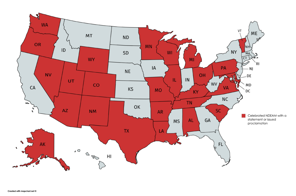26 States Celebrating National Disability Employment Awareness Month with a Proclamation or Event (highlighted in red)