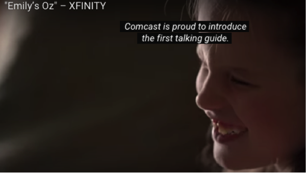 screenshot of Emily in a tv ad