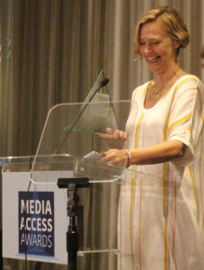 Telsey & Company accepting casting award at the Media Access Awards