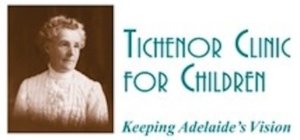 Tichenor Clinic for Children's Logo. It includes the name of the organization, and the slogan "Keeping Adelaide's Vision".