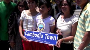 The unveiling of "Cambodia Town" official street sign in Long Beach, California