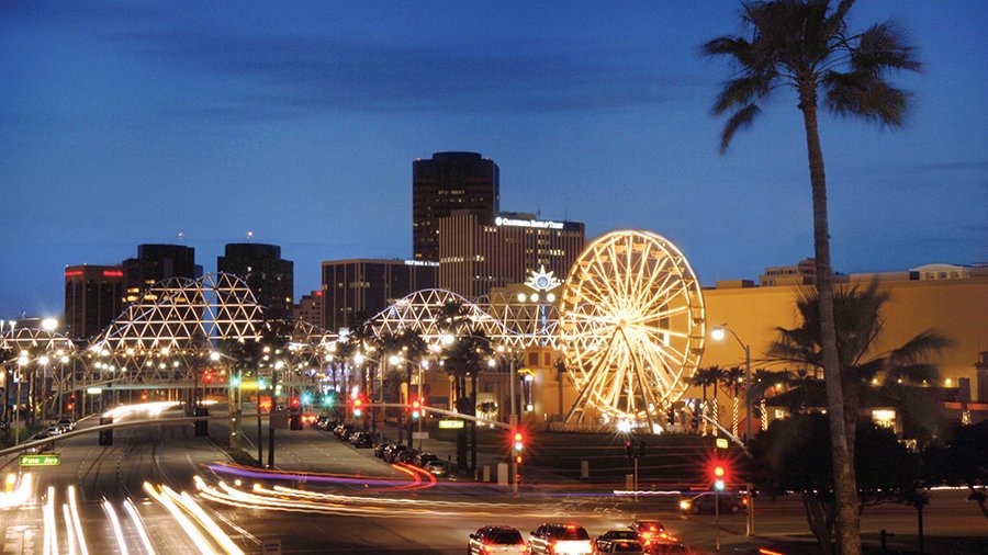 Long Beach skyline at night