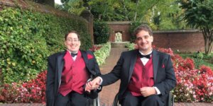 Ben Spangenberg and Justin Chappell in wedding tuxes