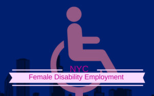 NYC Female Disability Employment with image of a wheelchair