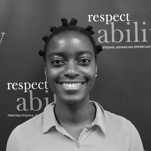 Headshot of Victoria Grace Assokom-Siakam in front of the Respectability banner