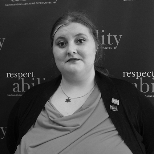 Headshot of Lily Cantor in front of the Respectability banner