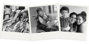 Three images of Latinx people with disabilities