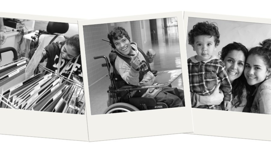 Three images of Latinx people with disabilities