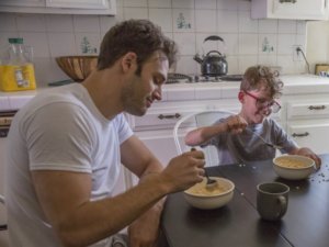 Ryan Guzman and Gavin McHugh eat cereal on the show 9-1-1 on Fox