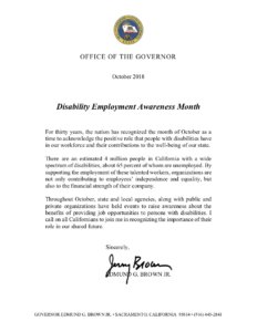 Image of California NDEAM proclamation