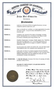 Louisiana proclamation NDEAM