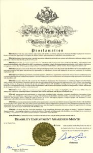 Image of New York state NDEAM proclamation