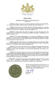 Pennsylvania's NDEAM proclamation