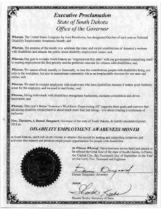 South Dakota proclamation NDEAM