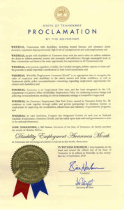 Image of Tennessee proclamation for NDEAM