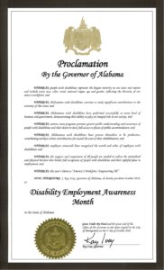Image of Alabama Proclamation for NDEAM 2018