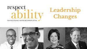 Photos of Calvin Harris, Richard Phillips, Linda Burger and Steve Bartlett. RespectAbility leadership changes on top