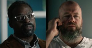 Photos of Randall (Sterling K. Brown) and Toby (Chris Sullivan) on This Is Us