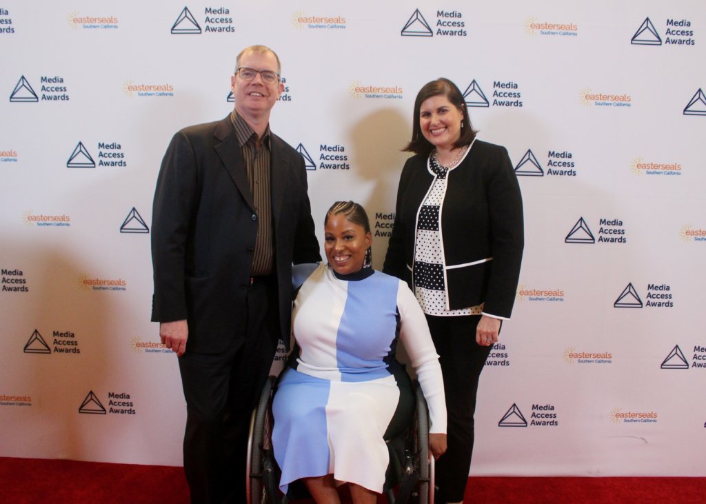 Delbert Whetter, Tatiana Lee and Lauren Appelbaum on the Red Carpet at the Media Access Awards
