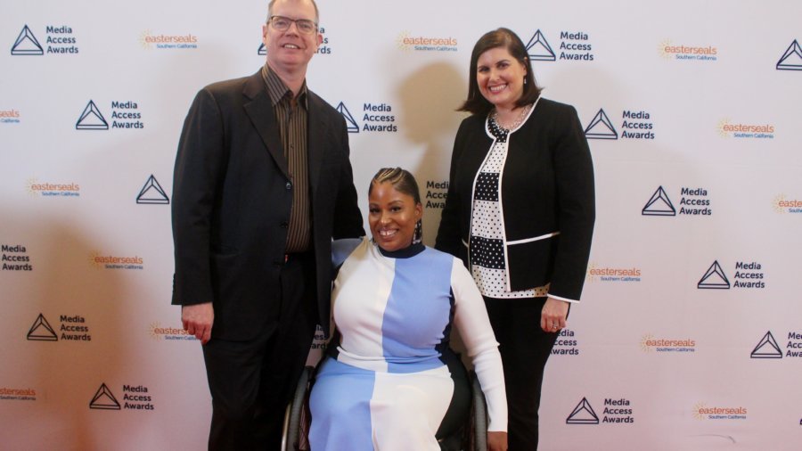 Delbert Whetter, Tatiana Lee, Lauren Appelbaum on the Red Carpet at the Media Access Awards