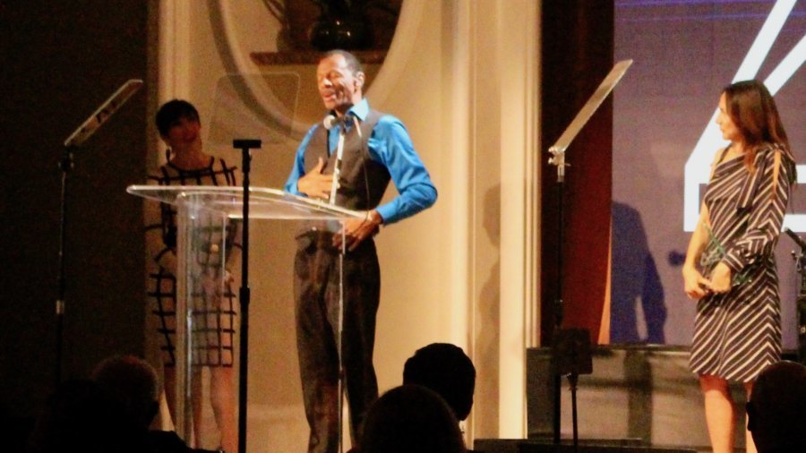 CJ Jones speaks at the Media Access Awards