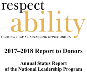 Cover page of 2017-2018 Report to Donors: Annual Status Report of the National Leadership Program