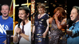 Lost Voice Guy, Drew Lynch, Susan Boyle, Kechi and Samuel J Comroe on America's Got Talent The Champions