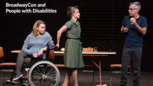 2017 production of The Glass Menagerie with newcomer Madison Ferris, who has muscular dystrophy, on stage as Laura with two other cast members. Credit: Julieta Cervantes