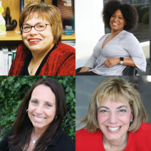 Individual headshots of Judith Heumann, Tatiana Lee, Candace Cable, and Jennifer Laszlo Mizrahi