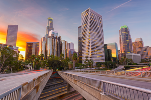 Los Angeles skyscrapers and sky