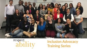 Attendees at RespectAbility's training for Latinas with disabilities. RespectAbility Inclusion Advocacy Training Series