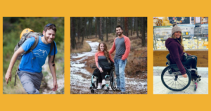 Photos of Omer Zur, Stella and Shannon Barnes, and Marcela Marañon, all of whom except for Shannon have disabilities.