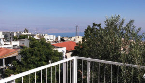 Overhead view of homes in Israel from a balcony