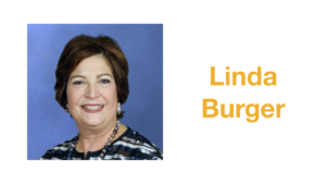 Linda Burger smiling headshot. Text: Linda Burger