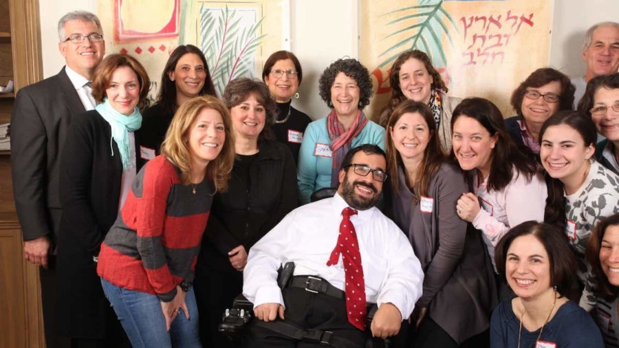 Matan Koch meets with the disability inclusion committee of Temple Beth Hillel-Beth El outside Philadelphia Pennsylvania a few years ago